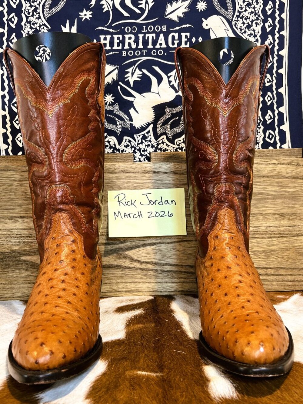 Ferrini P's Tan Full Quill Ostrich Cowboy Boots in Men's Size 11EE/11.5D